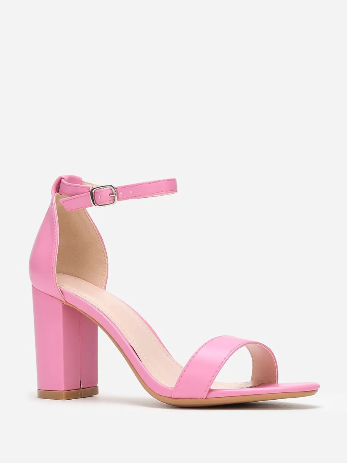 Sale La Modeuse Sandales à bride et talon carrés Fuchsia