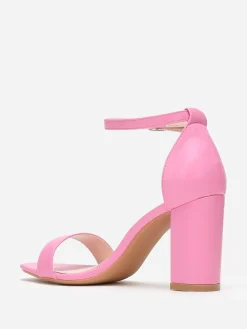 Sale La Modeuse Sandales à bride et talon carrés Fuchsia