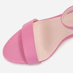 Sale La Modeuse Sandales à bride et talon carrés Fuchsia