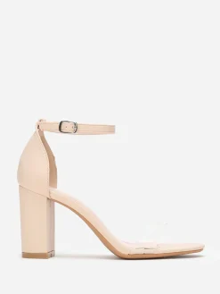 Outlet La Modeuse Sandales à bride e et talon carrés Transparent