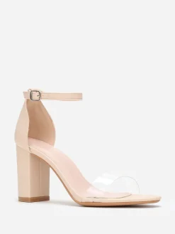 Outlet La Modeuse Sandales à bride e et talon carrés Transparent