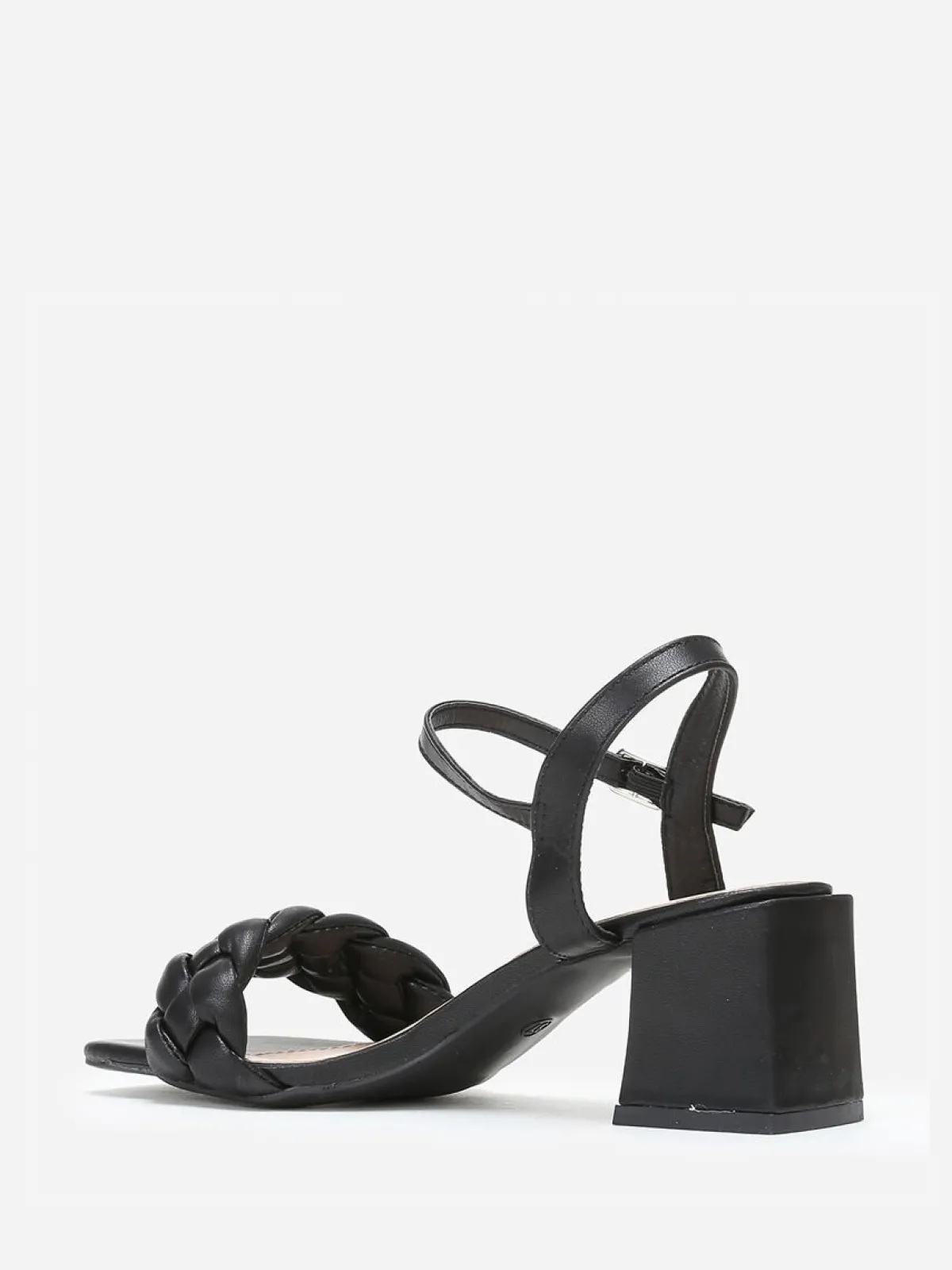 Online La Modeuse Sandales à bride tressée et talon bloc Noir