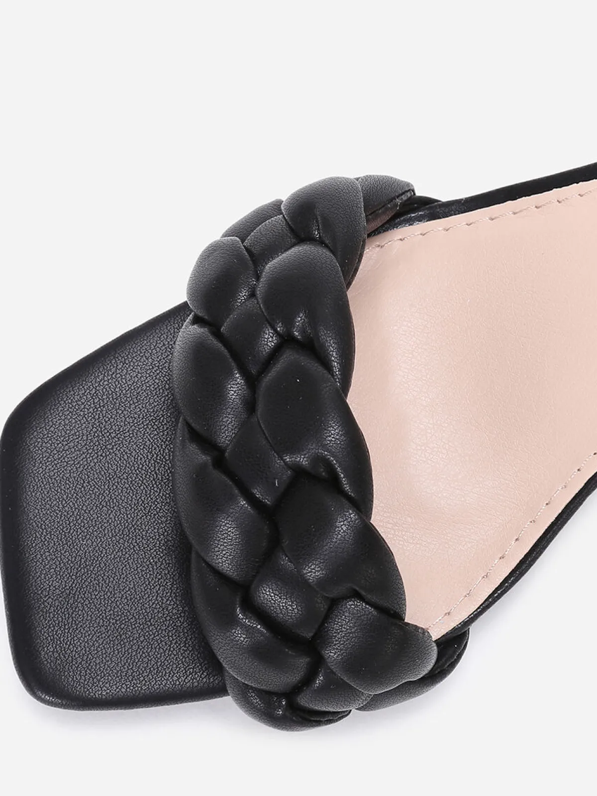 Online La Modeuse Sandales à bride tressée et talon bloc Noir