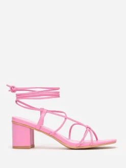 Discount La Modeuse Sandales à brides entrelacées Fuchsia