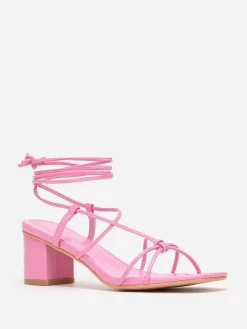 Discount La Modeuse Sandales à brides entrelacées Fuchsia