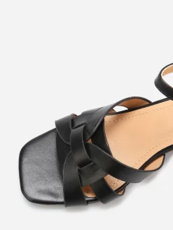 Best La Modeuse Sandales à brides entremêlées et détail doré Noir