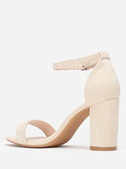 Sale La Modeuse Sandales à brides et talon carré Beige