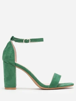 Outlet La Modeuse Sandales à brides et talon carré Vert