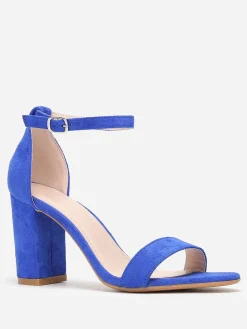 Sale La Modeuse Sandales à brides et talon carré Bleu