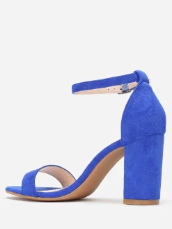 Sale La Modeuse Sandales à brides et talon carré Bleu