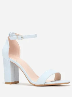 Clearance La Modeuse Sandales  à brides et talon carré BleuClair