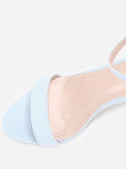 Clearance La Modeuse Sandales  à brides et talon carré BleuClair