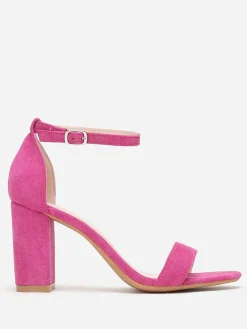 Clearance La Modeuse Sandales à brides et talon carré Prune