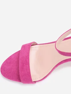 Clearance La Modeuse Sandales à brides et talon carré Prune