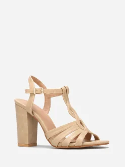 Clearance La Modeuse Sandales à brides torsadées Beige