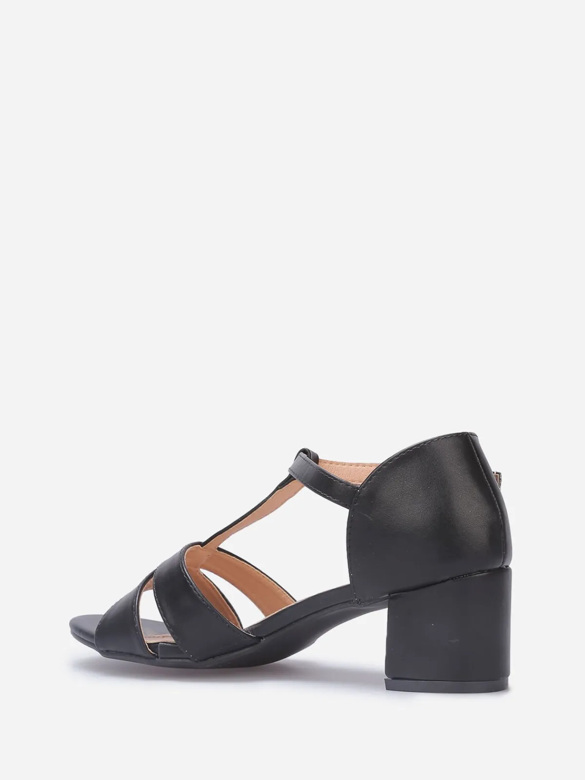 Sale La Modeuse Sandales à doubles brides grandes tailles Noir