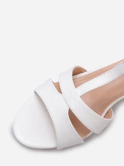 New La Modeuse Sandales à doubles brides grandes tailles Blanc
