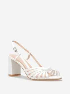 New La Modeuse Sandales à fines brides nouées Blanc