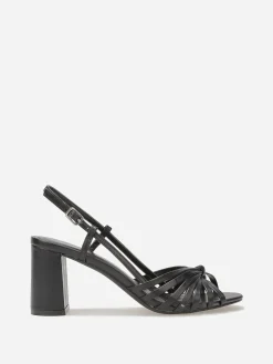 New La Modeuse Sandales à fines brides nouées Noir