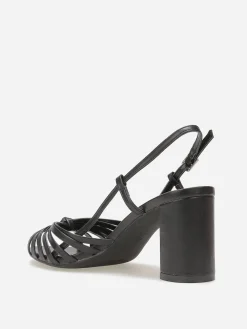 New La Modeuse Sandales à fines brides nouées Noir