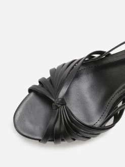 New La Modeuse Sandales à fines brides nouées Noir