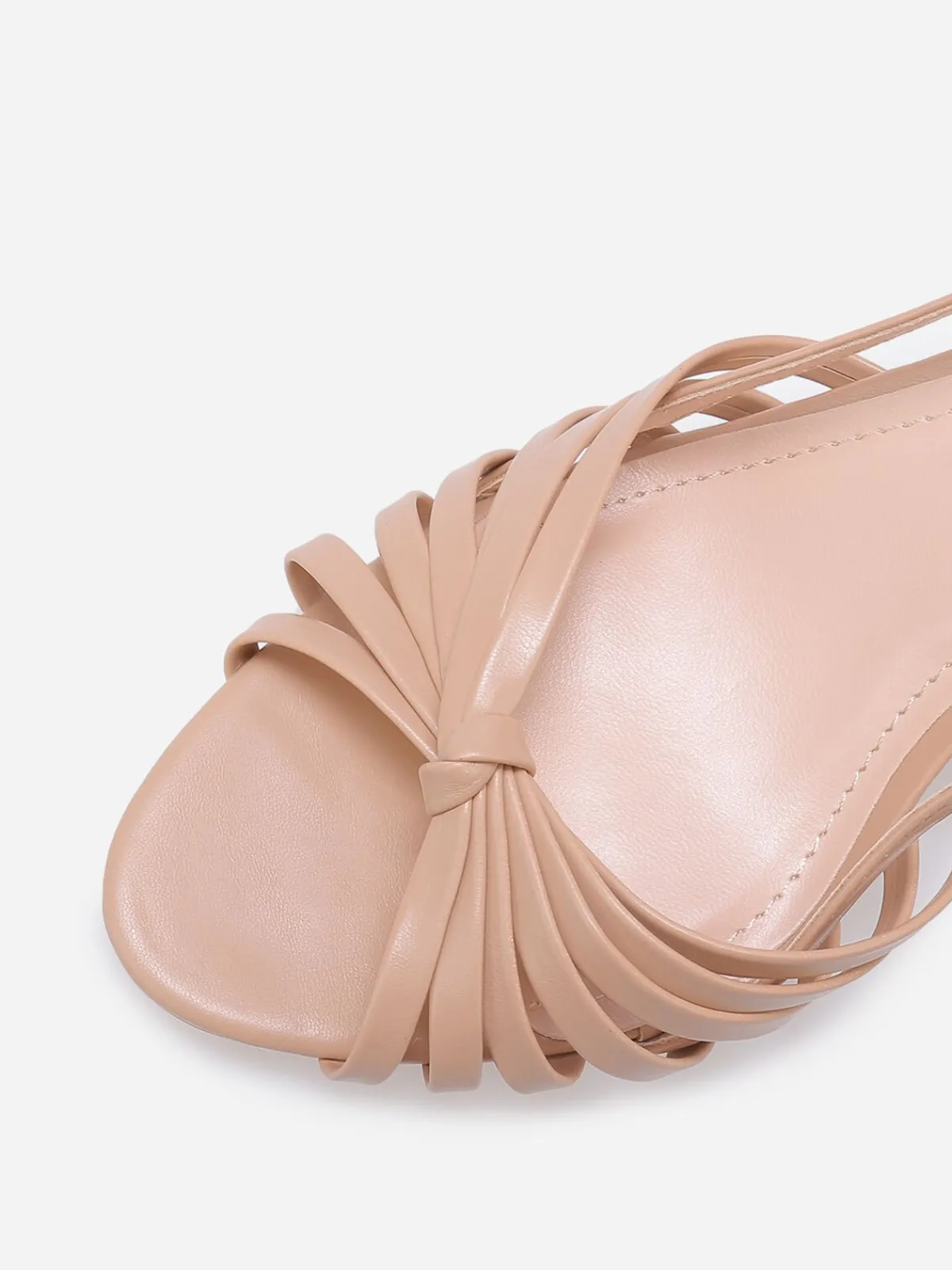 Best La Modeuse Sandales à fines brides nouées Taupe