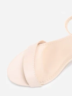 Outlet La Modeuse Sandales à foulard satiné imprimé Beige