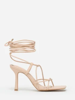 New La Modeuse Sandales à lanières croisées et bout carré Beige