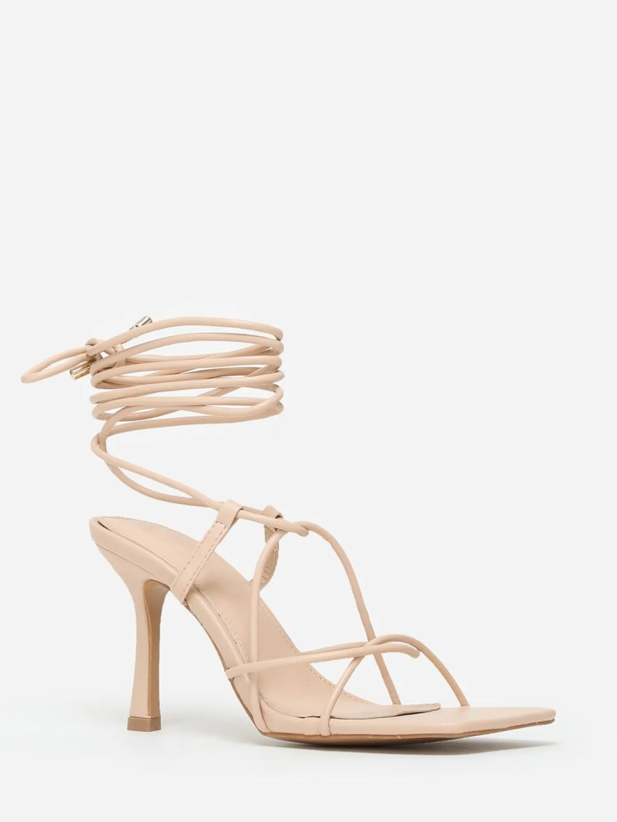 New La Modeuse Sandales à lanières croisées et bout carré Beige