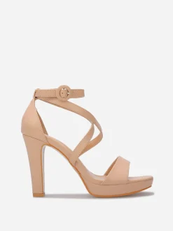Discount La Modeuse Sandales à multi-brides et talon haut Nude