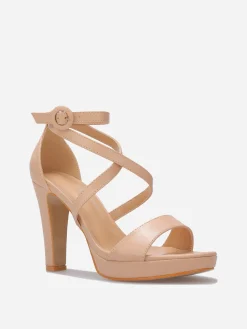 Discount La Modeuse Sandales à multi-brides et talon haut Nude