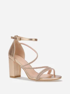 Clearance La Modeuse Sandales à multi-brides strassées Dorérose