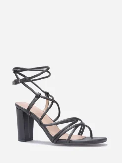Best La Modeuse Sandales à multiples brides croisées Noir