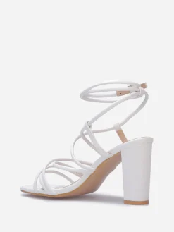 Hot La Modeuse Sandales à multiples brides croisées Blanc