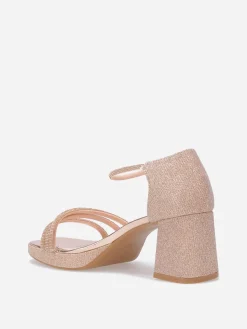 La Modeuse Sandales à plateforme avec strass et paillettes Dorérose
