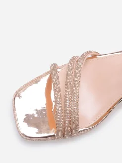 La Modeuse Sandales à plateforme avec strass et paillettes Dorérose