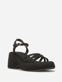 Best La Modeuse Sandales à plateforme compensée en suédine Noir