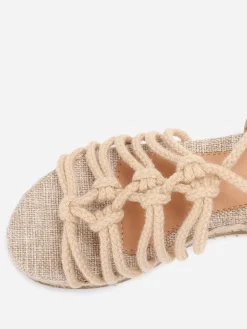 Outlet La Modeuse Sandales à plateforme compensée et cordons Camel