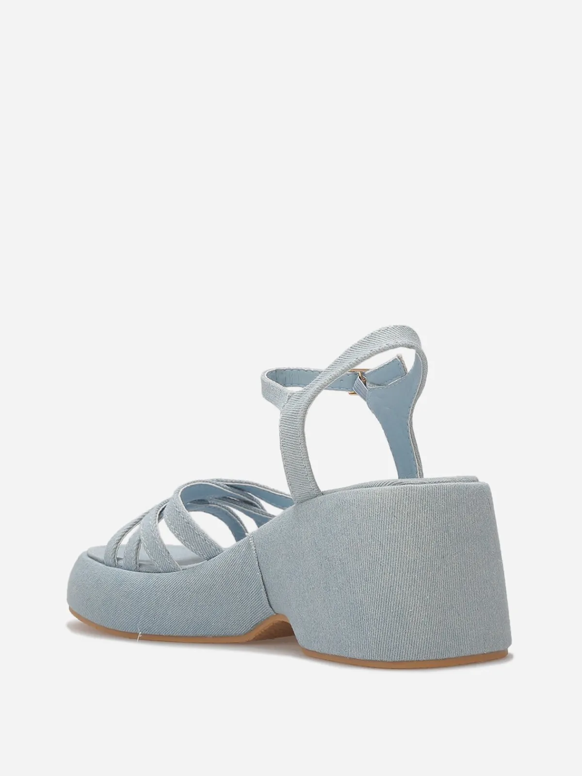Best La Modeuse Sandales à plateforme compensée en denim BleuDenim