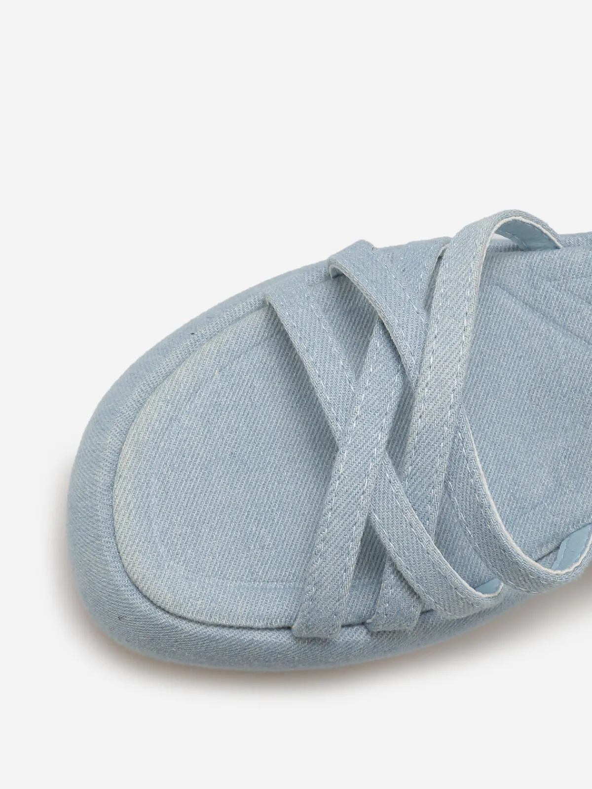 Best La Modeuse Sandales à plateforme compensée en denim BleuDenim