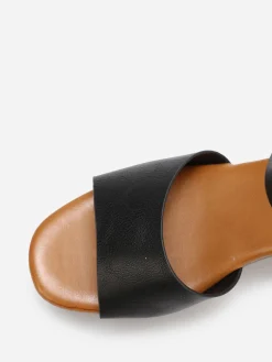 Online La Modeuse Sandales à plateforme effet bois Noir