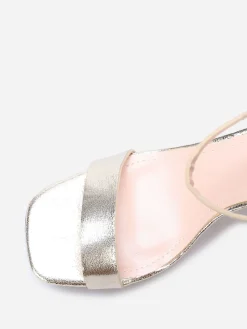 Hot La Modeuse Sandales à plateforme et talon effet bois Doré