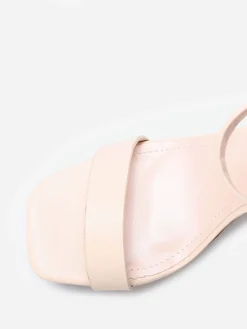New La Modeuse Sandales à plateforme et talon effet bois Beige