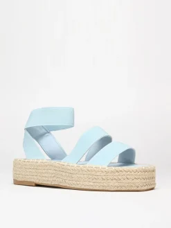 Clearance La Modeuse Sandales à plateforme tressée Bleu