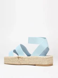 Clearance La Modeuse Sandales à plateforme tressée Bleu