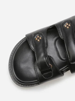 La Modeuse Sandales à scratch et plateforme Noir