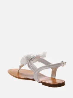 Discount La Modeuse Sandales  à strass et noeud Blanc