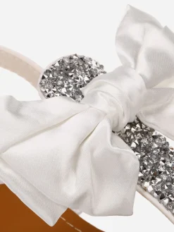 Discount La Modeuse Sandales  à strass et noeud Blanc