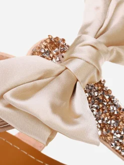 Hot La Modeuse Sandales à strass et noeud Rose