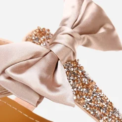 Hot La Modeuse Sandales à strass et noeud Rose